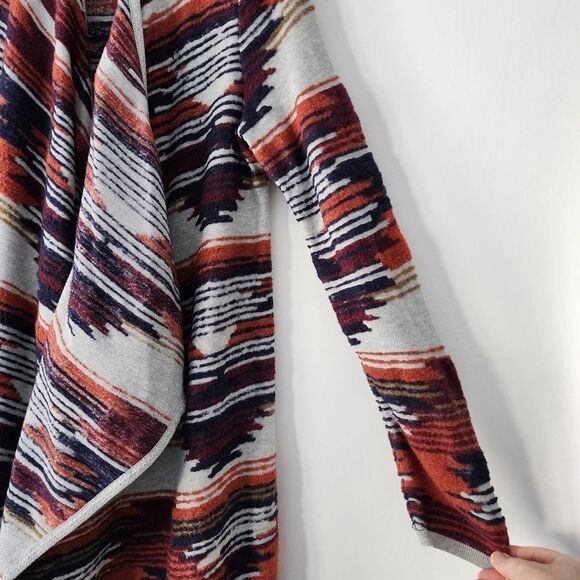 Lucky Brand Aztec multi color open front textured cardigan womens size L - Picture 3 of 6